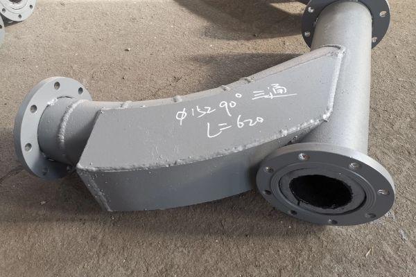 90&deg;雙金屬復(fù)合耐磨帶背包彎頭φ180